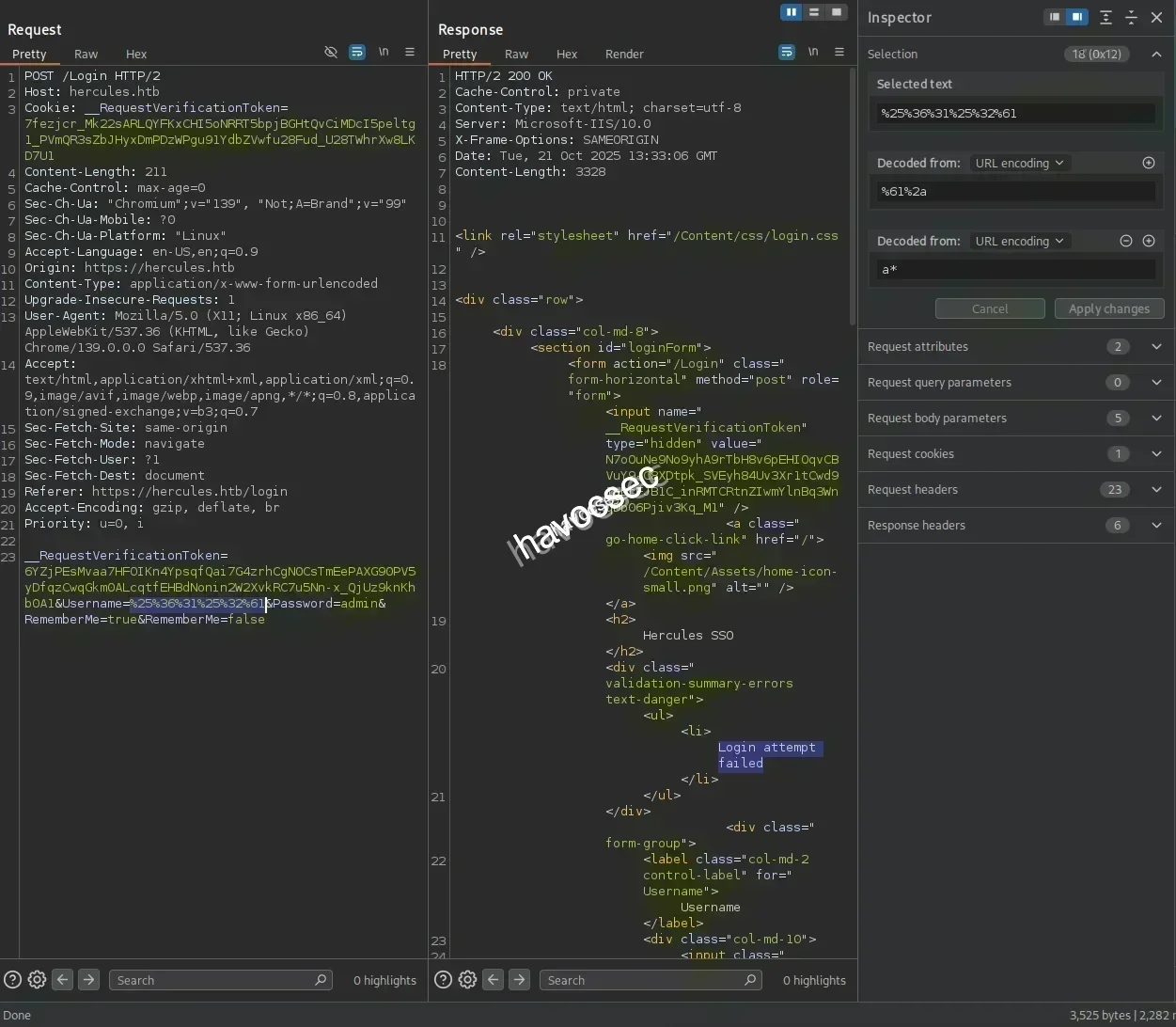 Hercules Website Login Burpsuite Valid