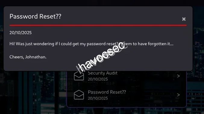 Hercules Website web admin Mail Password Reset