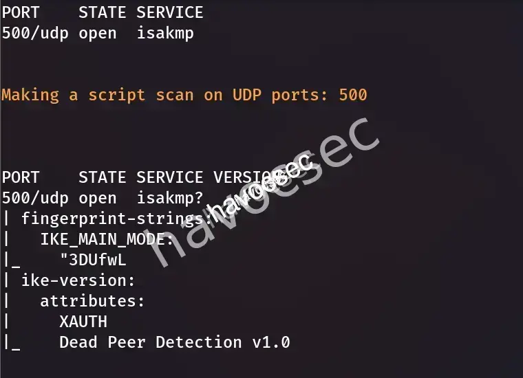 Nmap UDP Scan Results